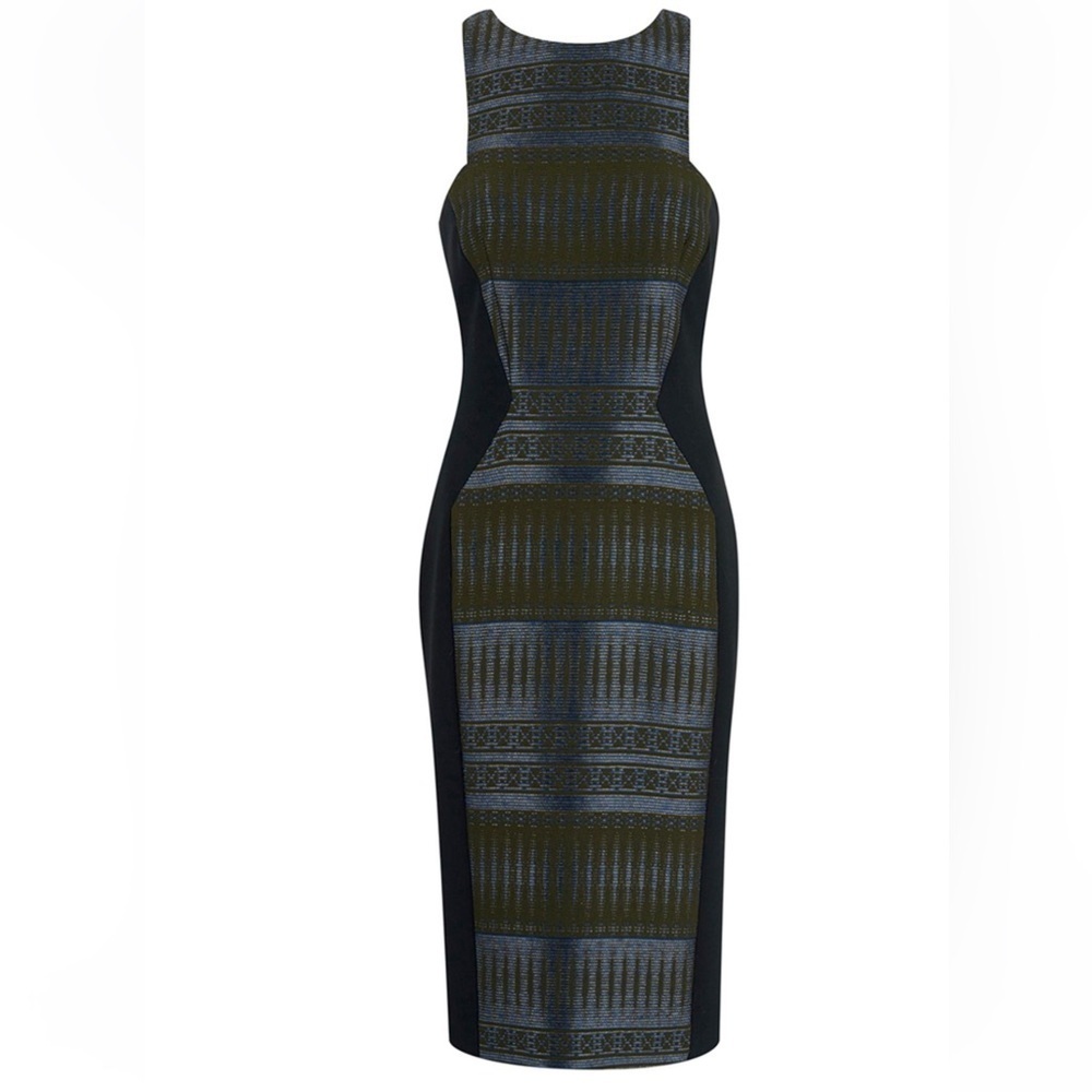 Amanda Wakeley Midnight/Multi Tapis Short Jacquard Dress Size 6
